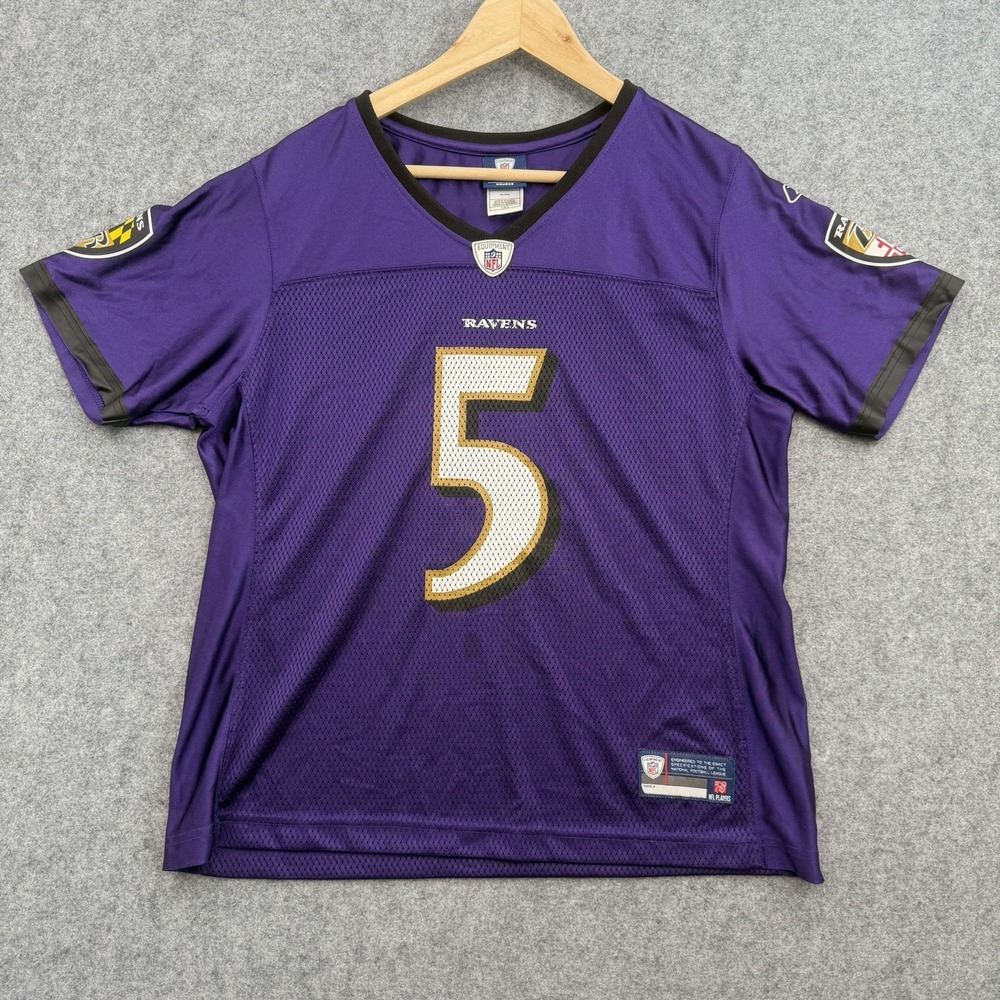 Vintage NFL On Field Baltimore Ravens Joe Flacco #5 Jersey Womens Large Purple L